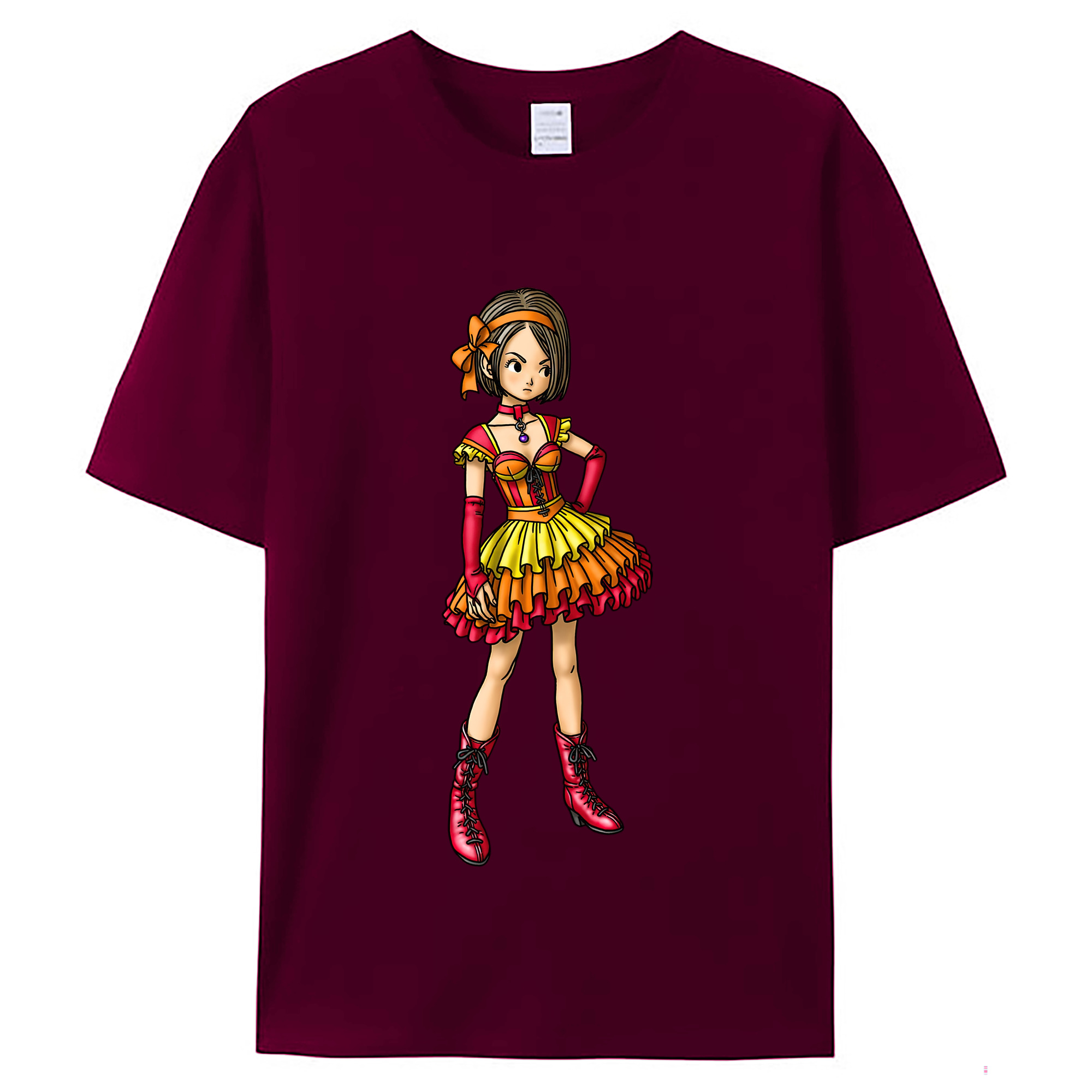 （画像用） ドラゴンクエスト Doragon Kuesuto Dragon Quest レディースカジュアルプリントTシャツ（綿100％）